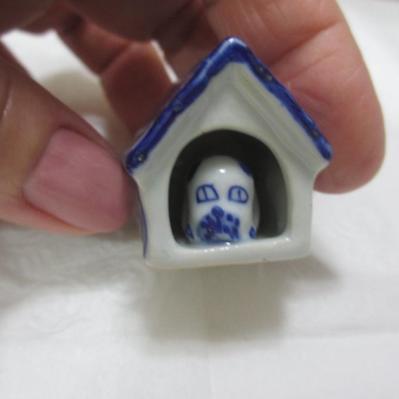 Dog House Miniature Animals Delft Blue Ceramic - Picture 11 of 11